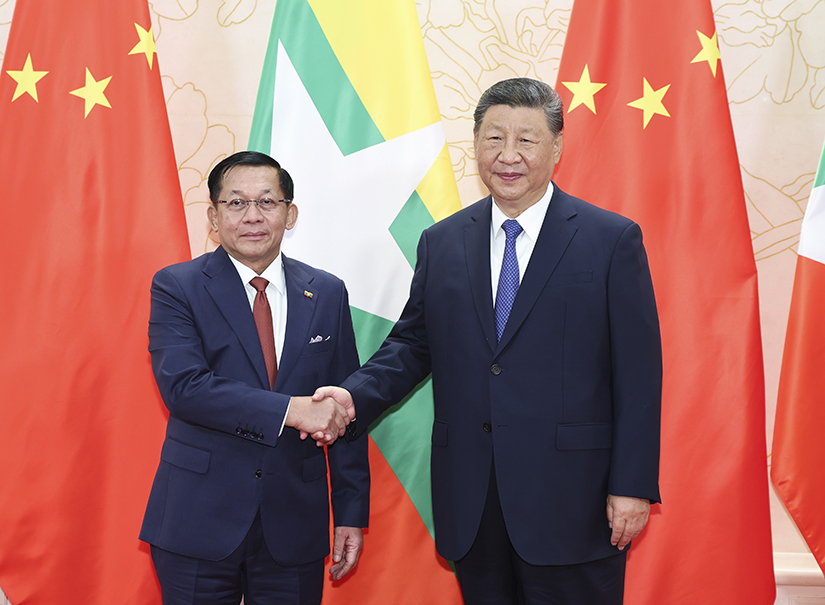 習(xí)近平會(huì)見緬甸代總統(tǒng)敏昂萊